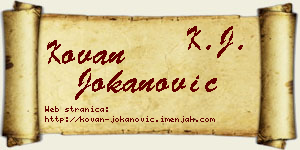 Kovan Jokanović vizit kartica